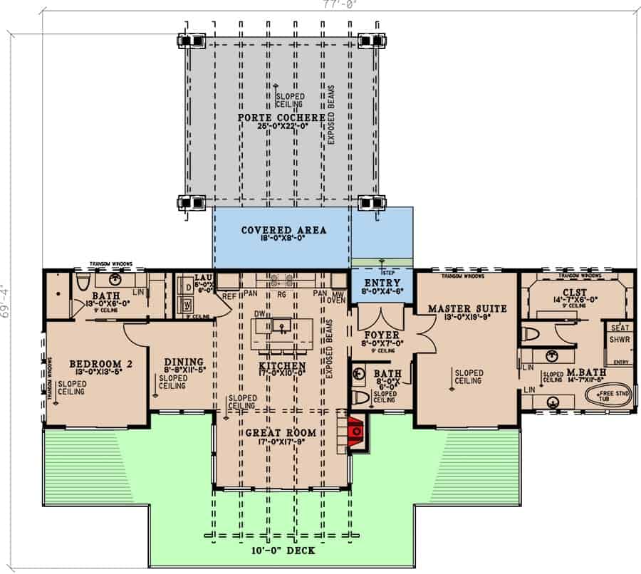 0333 70864MK mid century modern lake house architectural designs smallhometours 14