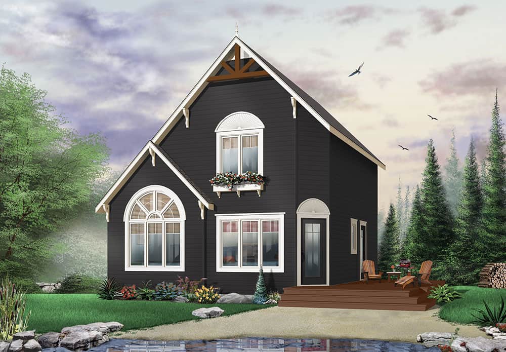 0353 two story 2 bedroom the woodlette country style home for a narrow lot smallhometours 4
