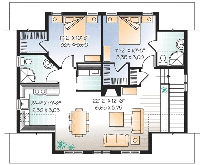 0357 2 bedroom two story carriage house with shed dormer smallhometours 2