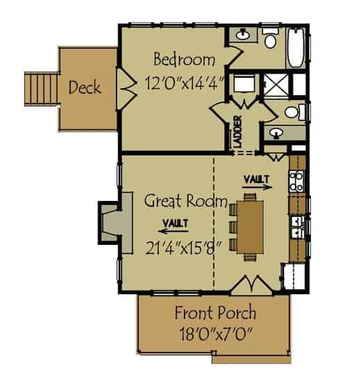 0358 two story 2 bedroom cabin retreat smallhometours 12