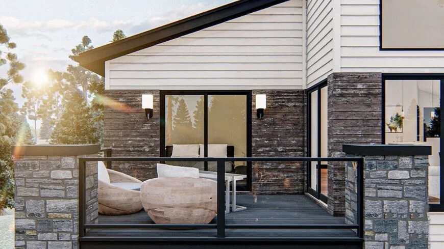 0370 2 bedroom two story modern carriage home with upper level deck smallhometours 2
