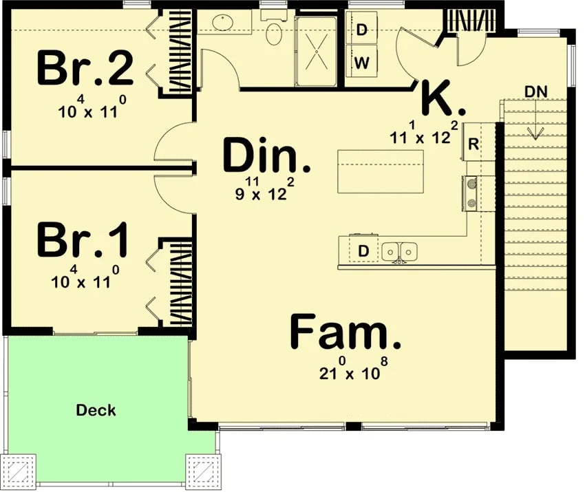 0370 2 bedroom two story modern carriage home with upper level deck smallhometours 6
