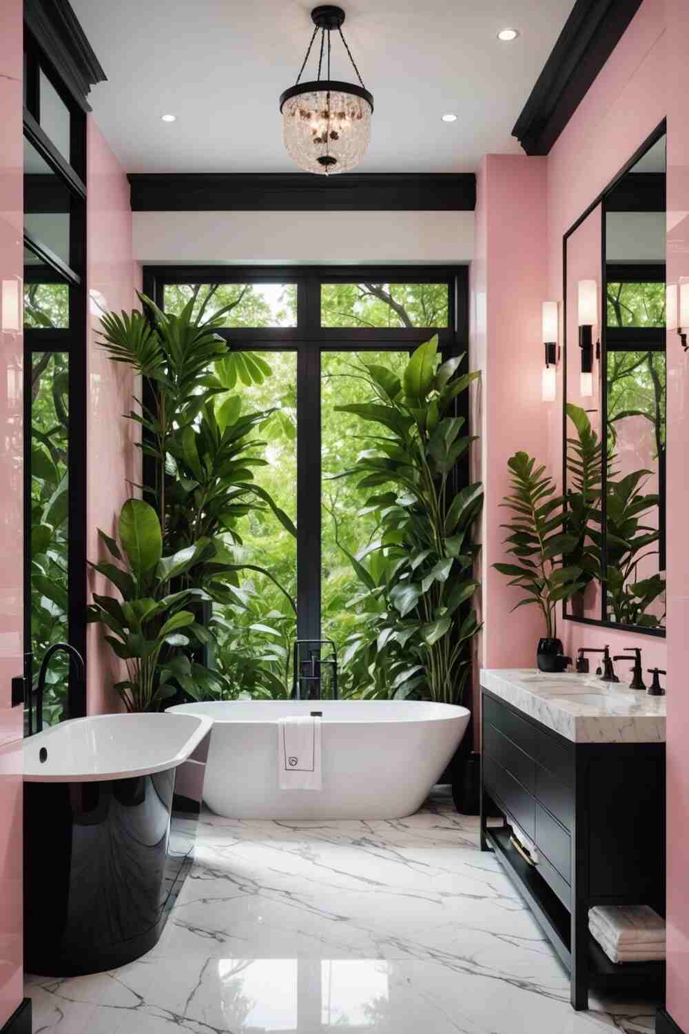 21+ Stunning Pink and Black Small Bathroom Ideas You'll Love - Small Home Tours
