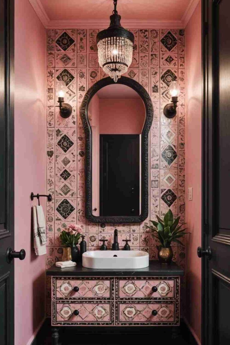 21+ Stunning Pink and Black Small Bathroom Ideas You'll Love - Small ...