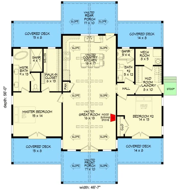 0413 680080VR rustic cabin house architectural designs smallhometours.com 3