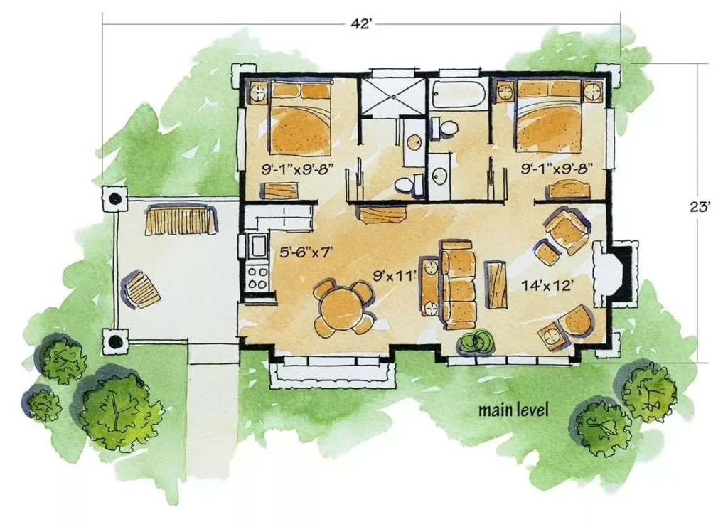 0416 THD 3134 cub creek log house the house designers smallhometours.com 11