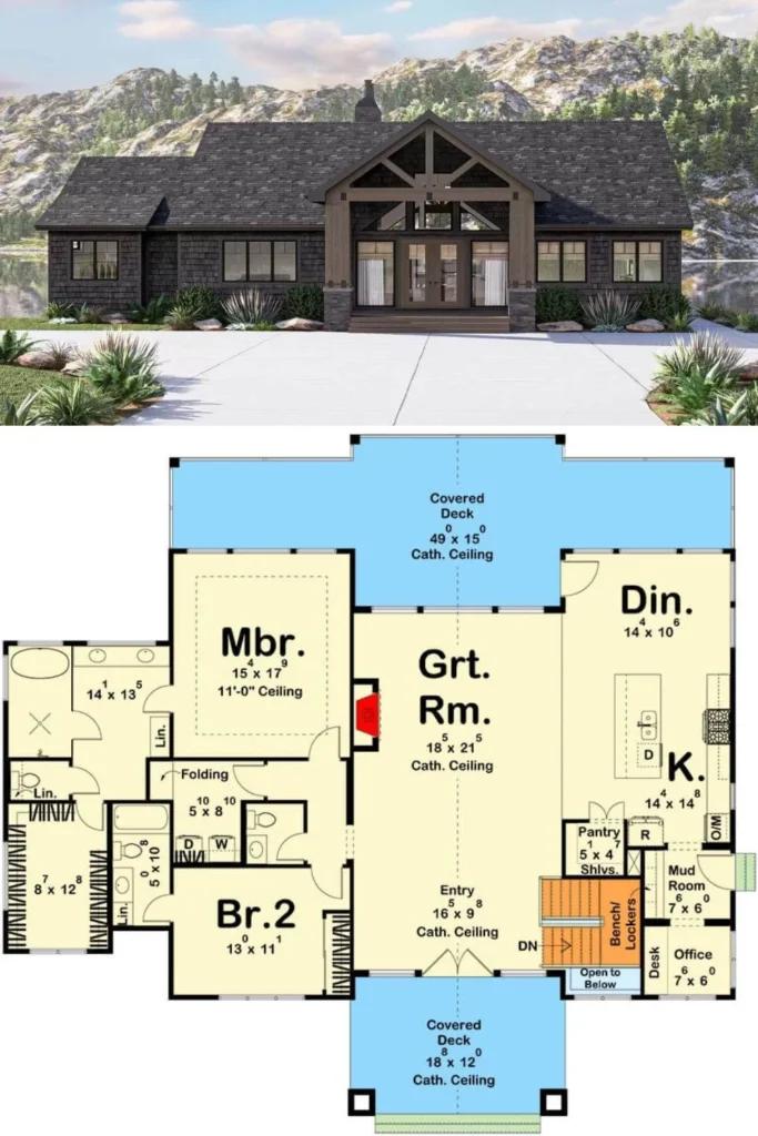 0417 623376DJ cottage lake house architectural designs smallhometours.com 1