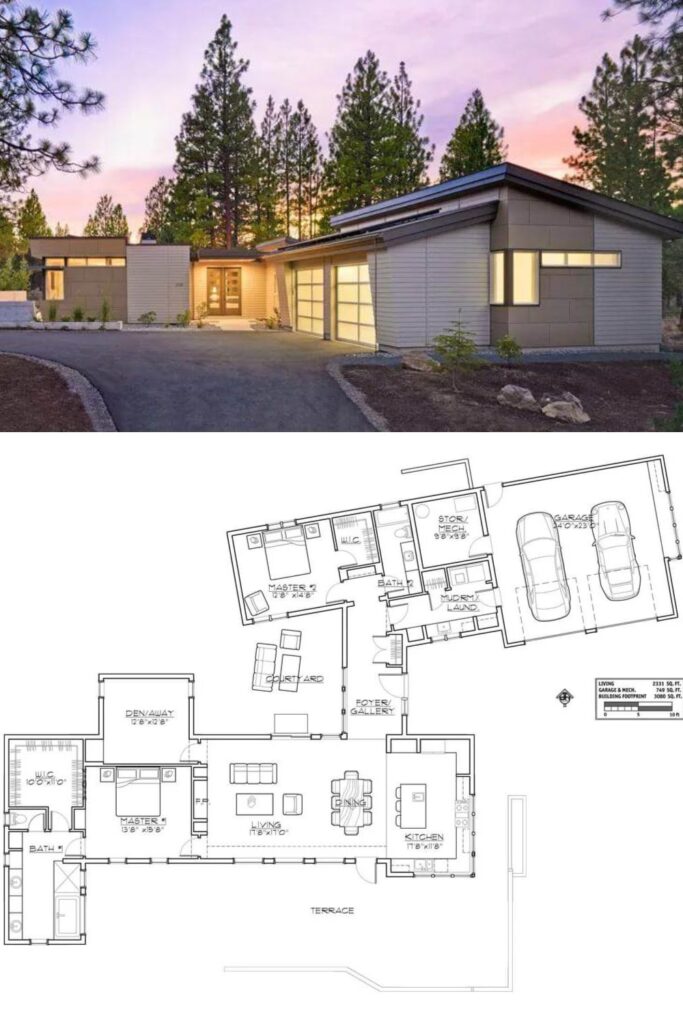 0429 THD 9045 modern home the house designers smallhometours.com 2
