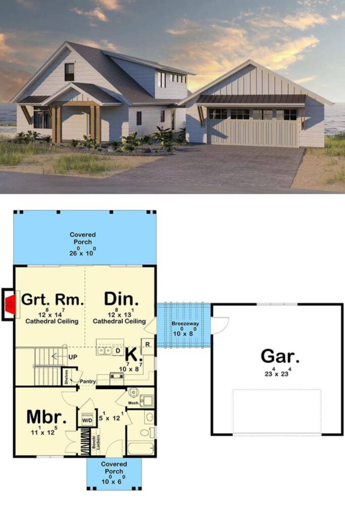 0433 2 bedroom craftsman home floor plan smallhometours.com 2