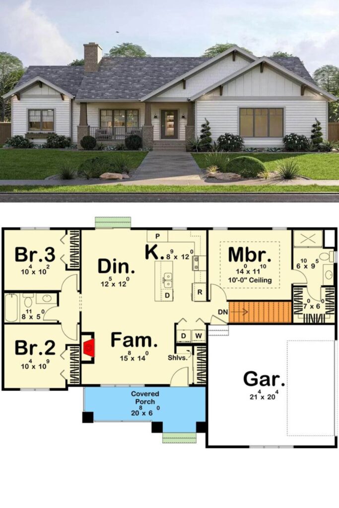 0434 623414DJ craftsman home architectural designs smallhometours.com 2