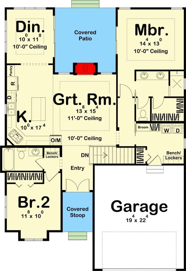 0485 single story 2 bedroom european cottage style home with open concept living smallhometours.com 8