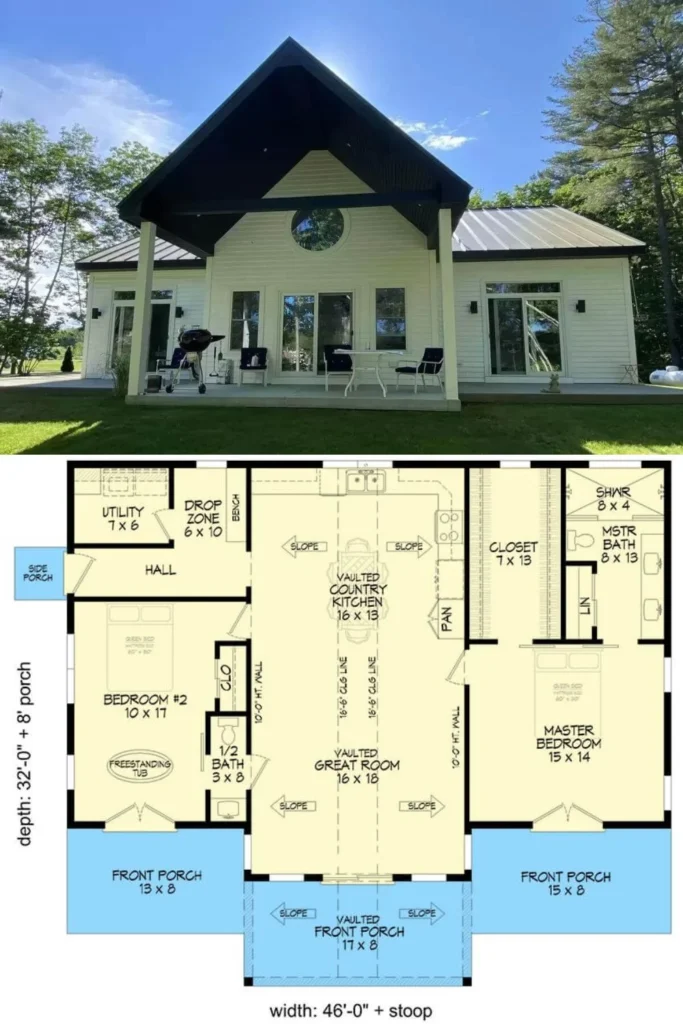 0490 680447VR country home architectural designs smallhometours.com 1