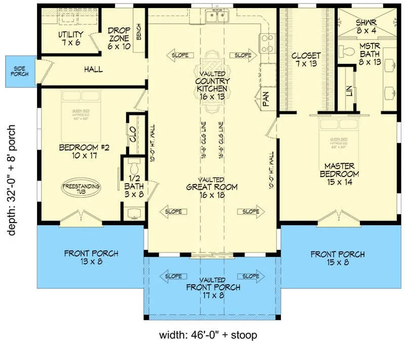 0490 680447VR country home architectural designs smallhometours.com 10