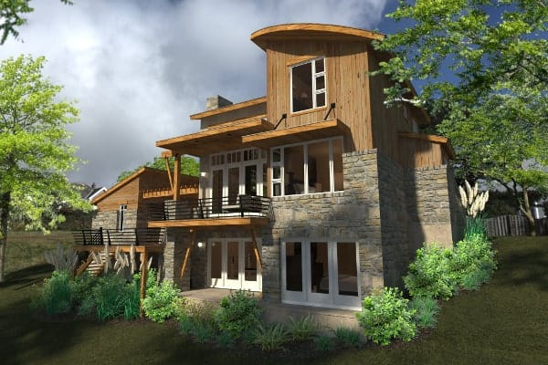 0491 2 bedroom two story colina de cobre cottage for sloping lot smallhometours.com 3