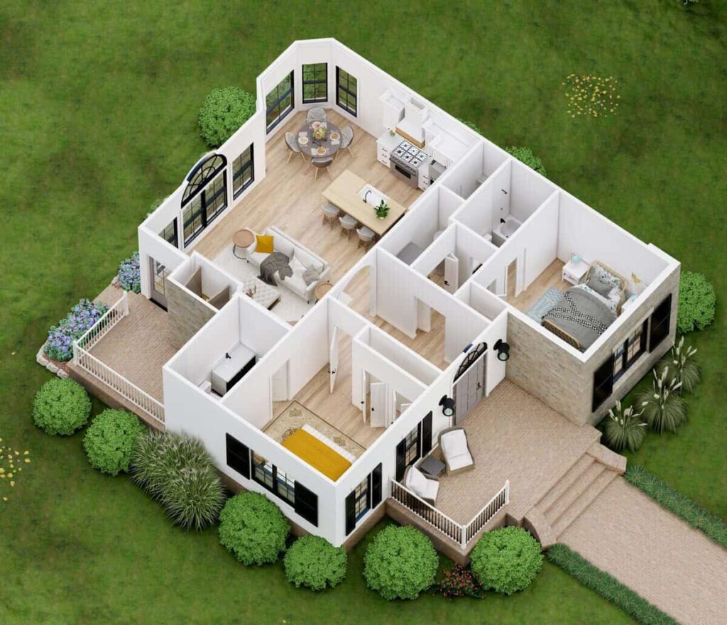 0503 single story european style 2 bedroom cottage smallhometours.com 10