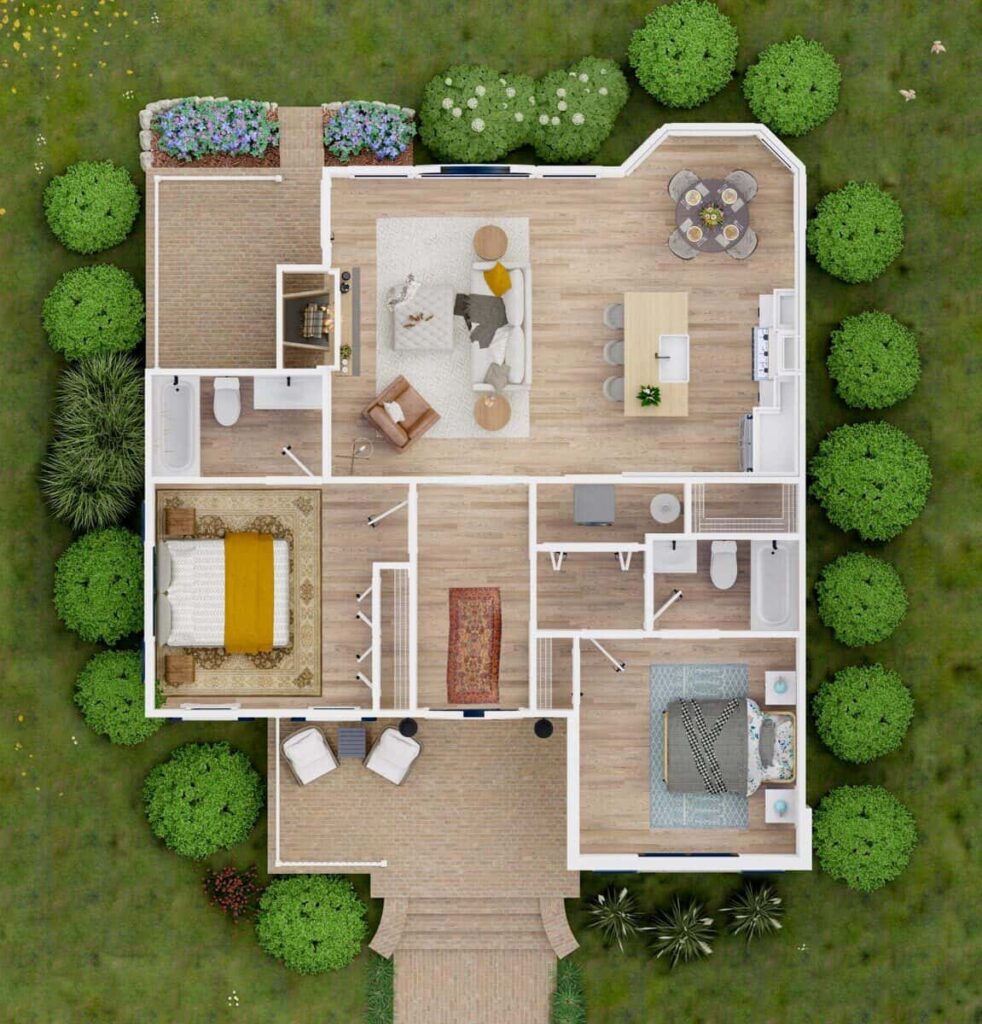 0503 single story european style 2 bedroom cottage smallhometours.com 9
