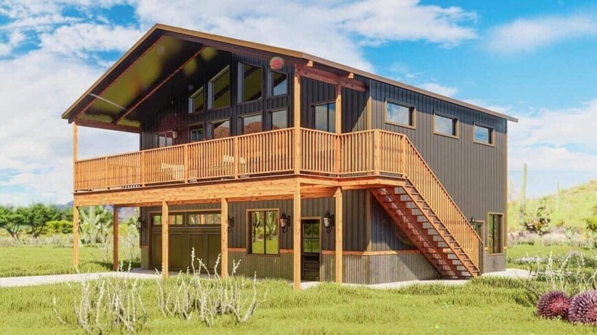 0522 rustic two story 2 bedroom barndominium smallhometours.com 11