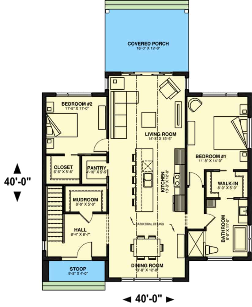 0524 2 bedroom single story modern scandinavian home smallhometours.com 11