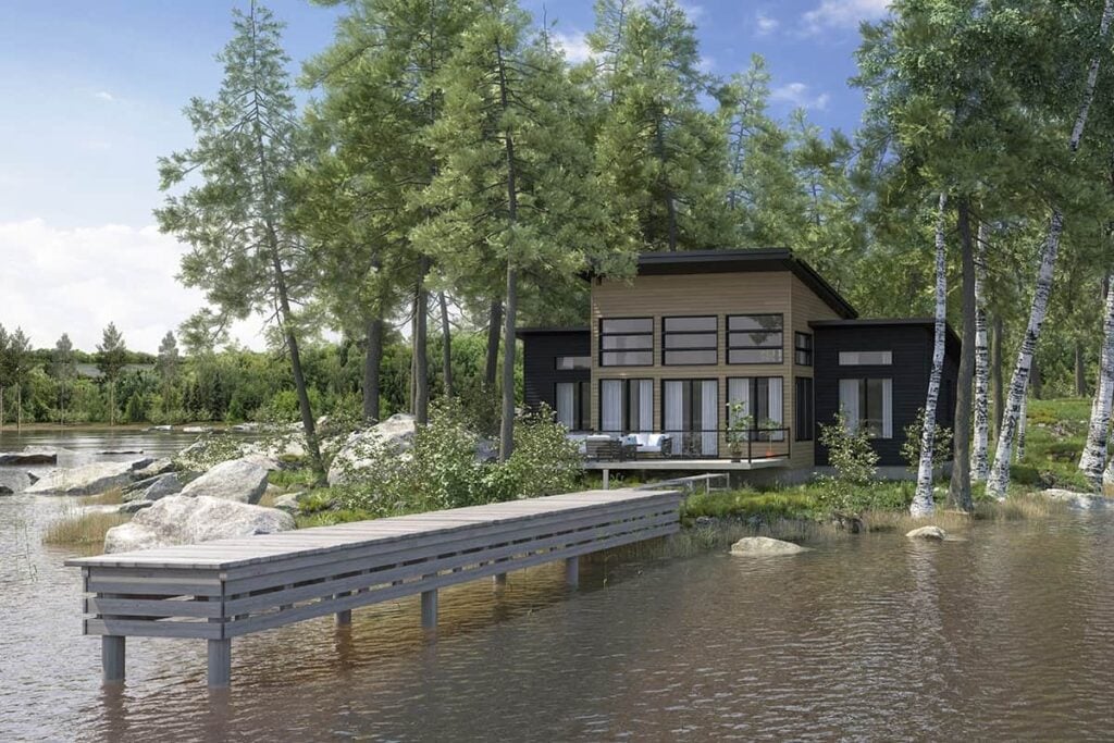 0553 single story 2 bedroom modern mountain home with open living space smallhometours.com 2