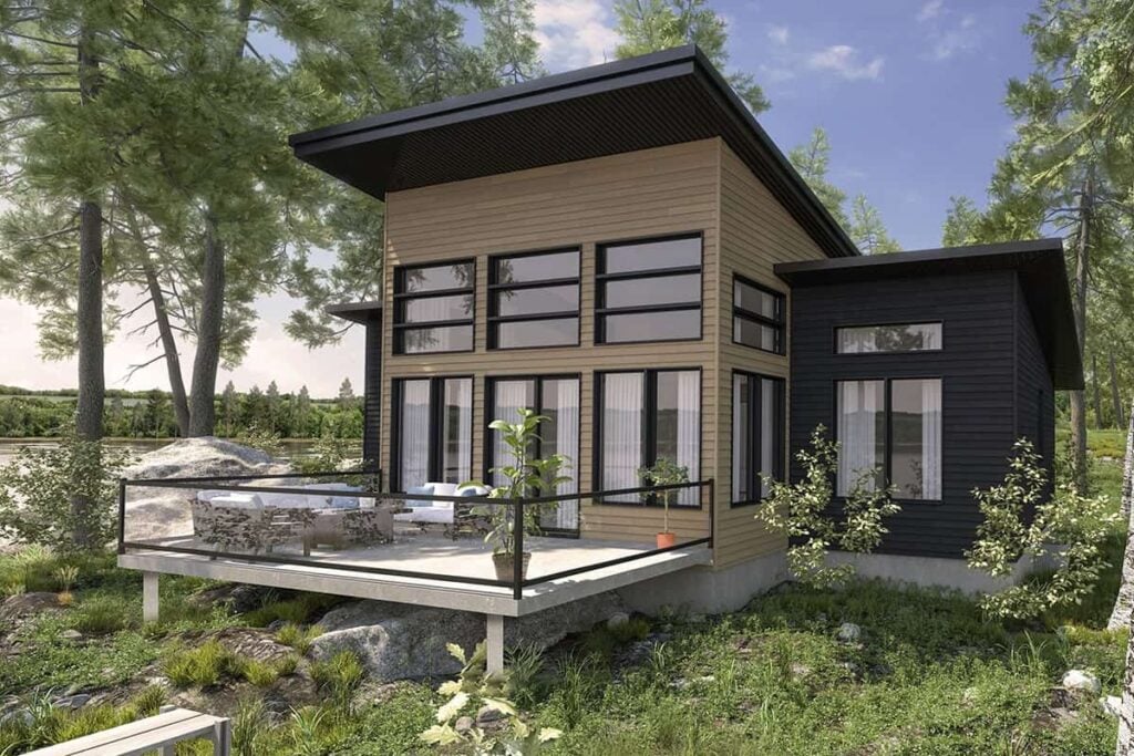 0553 single story 2 bedroom modern mountain home with open living space smallhometours.com 3