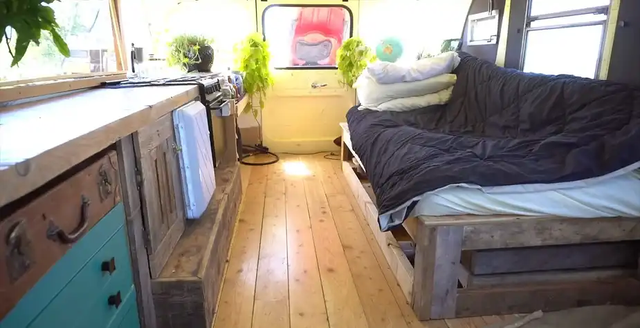 0231 Young man builds stunning school bus tiny house for only 4500 off grid living smallhometours.com 1