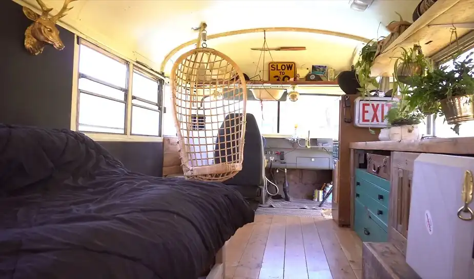 0231 Young man builds stunning school bus tiny house for only 4500 off grid living smallhometours.com 4