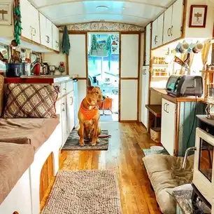 0232 Couple turns prison bus into a perfectly designed DIY skoolie smallhometours.com 9