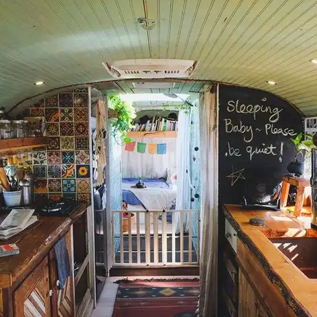 0237 Amazing DIY school bus conversion with walkthrough shower smallhometours.com 5