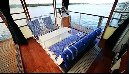 0240 Life on the water in a tiny house boat smallhometours.com 2