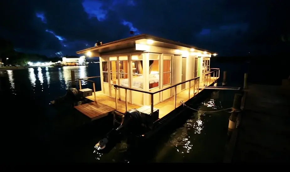 0240 Life on the water in a tiny house boat smallhometours.com 3