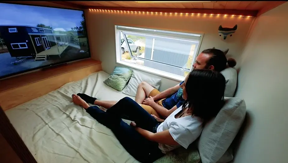 0249 Tiny house with huge movie theatre smallhometours.com 1