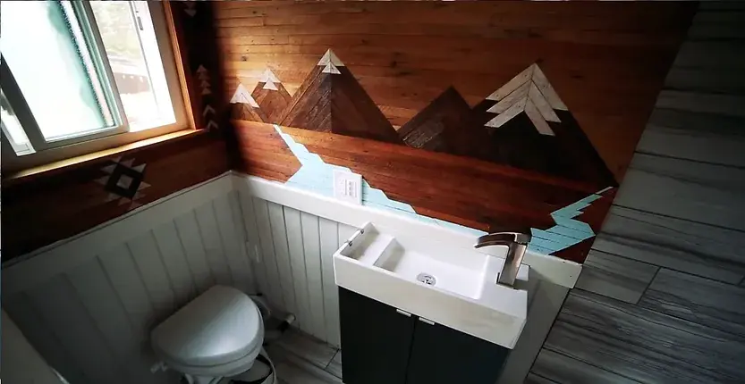0294 Amazing DIY tiny house 24 ft with loft hammock smallhometours.com 4