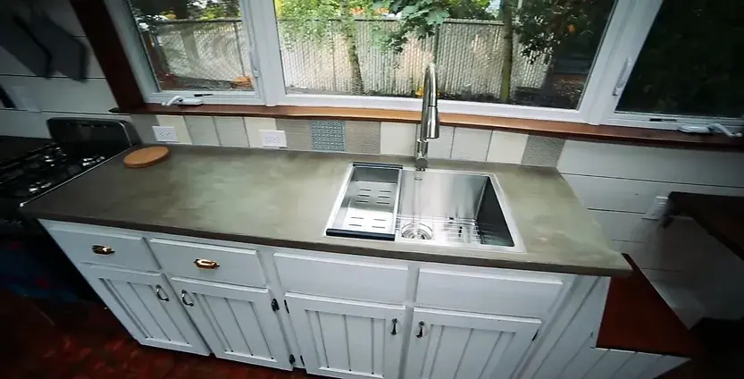 0294 Amazing DIY tiny house 24 ft with loft hammock smallhometours.com 7