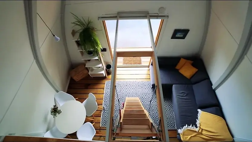 0305 Special floating tiny home build on pontoons smallhometours.com 9