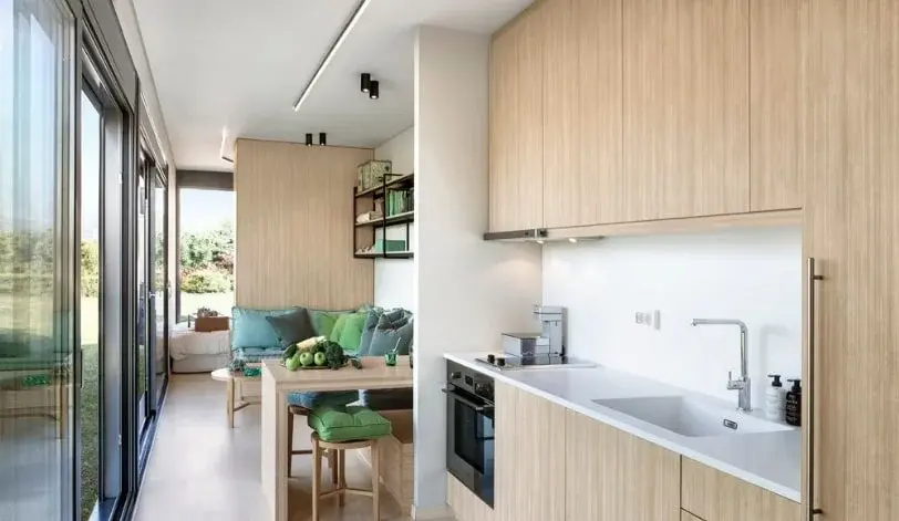 0310 40 foot bioclimatic shipping container tiny home smallhometours.com 3