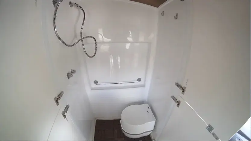 0315 Ford transit van with DIY indoor shower 100 solar smallhometours.com 3
