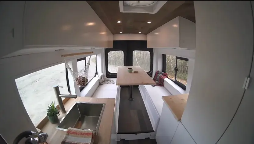 0315 Ford transit van with DIY indoor shower 100 solar smallhometours.com 4