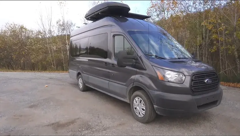 0315 Ford transit van with DIY indoor shower 100 solar smallhometours.com 5