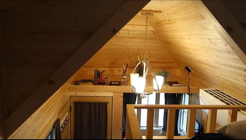 0317 26 foot triple axel trailer tiny house with downstairs bedroom smallhometours.com 2