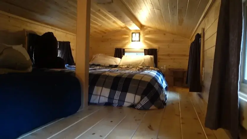 0317 26 foot triple axel trailer tiny house with downstairs bedroom smallhometours.com 5