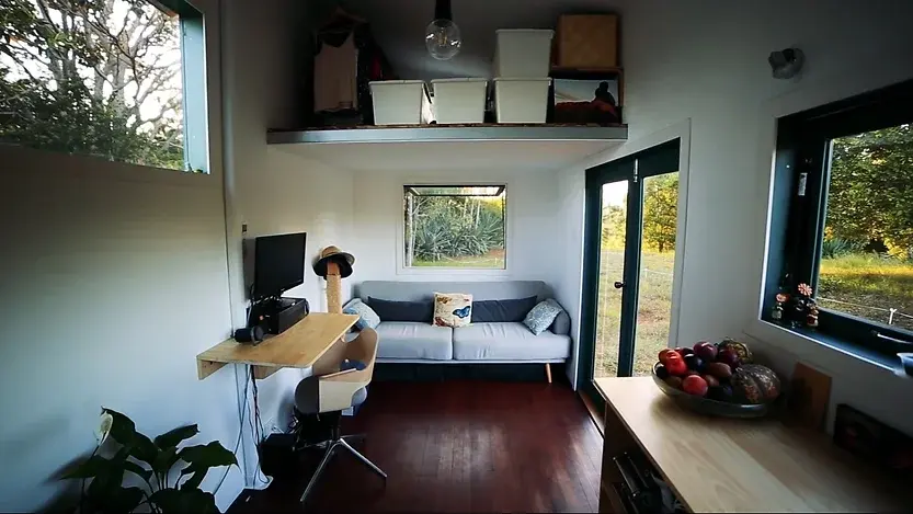 0321 Amazing tiny house with solar hot water solar electricity biogas and rainwater collection smallhometours.com 1