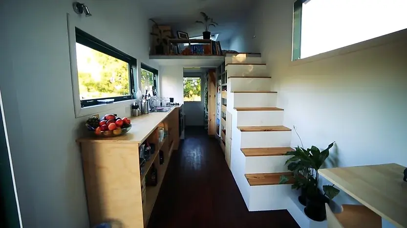 0321 Amazing tiny house with solar hot water solar electricity biogas and rainwater collection smallhometours.com 4