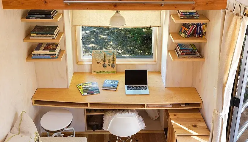 0329 Home office using 2 tiny houses in L deck smallhometours.com 2