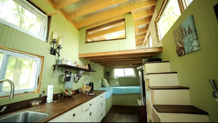0331 DIY tiny house with permaculture village by a single mom smallhometours.com 7