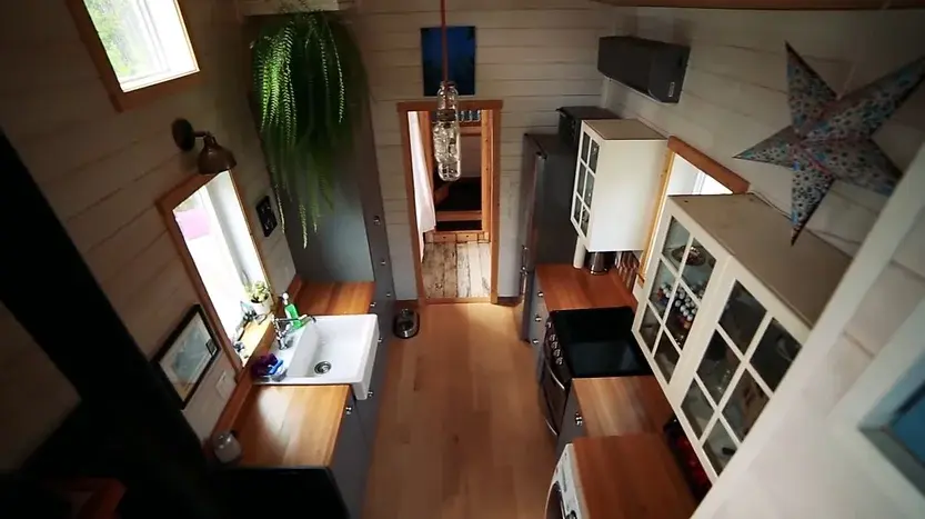 0339 Spectacular off grid tiny house with geodesic dome greenhouses growing organic food smallhometours.com 3