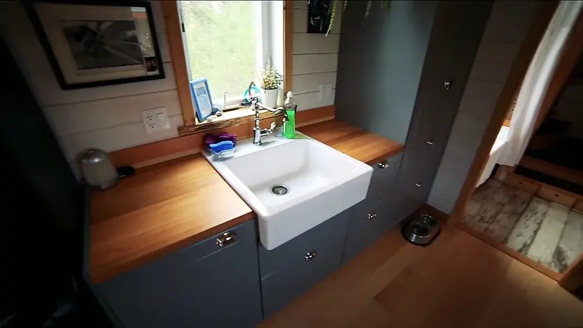0339 Spectacular off grid tiny house with geodesic dome greenhouses growing organic food smallhometours.com 4