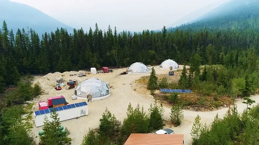 0339 Spectacular off grid tiny house with geodesic dome greenhouses growing organic food smallhometours.com 5