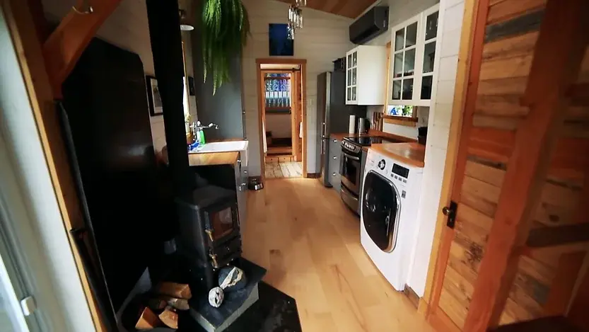 0339 Spectacular off grid tiny house with geodesic dome greenhouses growing organic food smallhometours.com 8