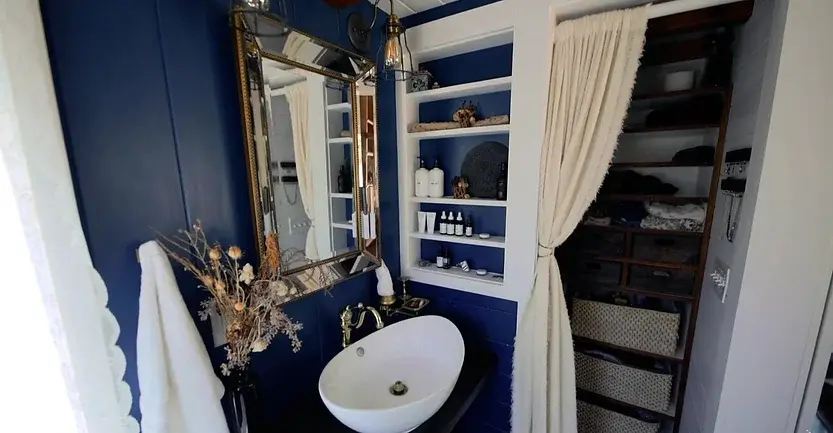 0340 Couple build luxury tiny house with a huge dining table up for 12 people smallhometours.com 5