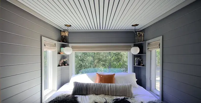 0340 Couple build luxury tiny house with a huge dining table up for 12 people smallhometours.com 6